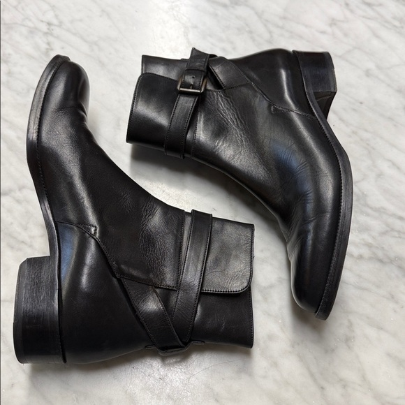 Men\'s Brooks Brothers Black Ankle Strap Buckle Leather Dress Boot Size 9 main image 5